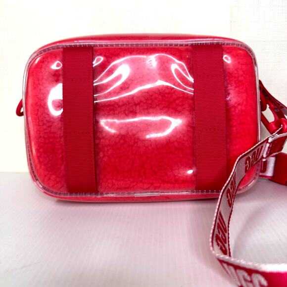 UGG Janey II Clear UGG Plush Signature Crossbody Bag Red Belt Bag Sporty Clear - Picture 3 of 11